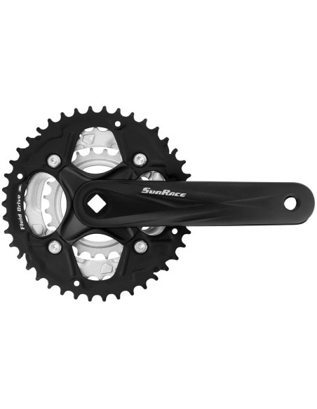 Kettenradgarnitur 7/8 fach SunRace FCM500 42-34-24Z/170mm für Vierkantachse - Schwarz