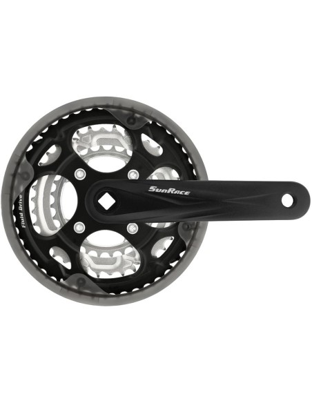 Kettenradgarnitur 7/8 fach SunRace FCM300 48-38-28Z/170mm für Vierkantachse - Schwarz