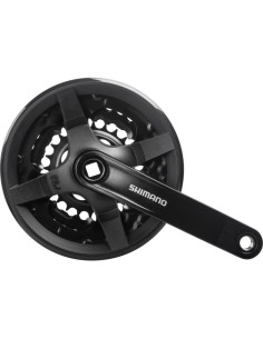 Kettenradgarnitur 6/7/8 fach Shimano Tourney FC-TY301 mit 150mm Kurbel 42 x 34 x 24Z - Schwarz