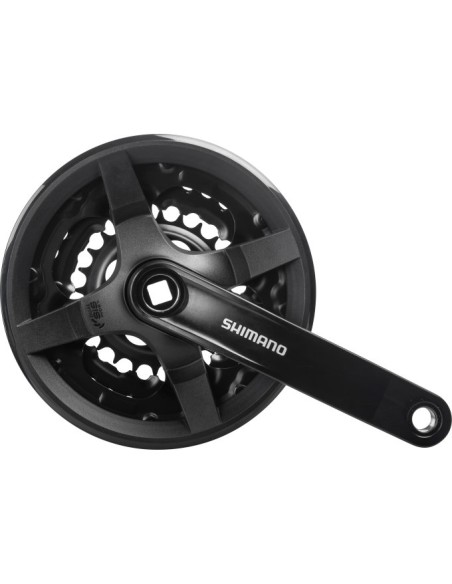 Kettenradgarnitur 6/7/8 fach Shimano Tourney FC-TY301 mit 150mm Kurbel 42 x 34 x 24Z - Schwarz