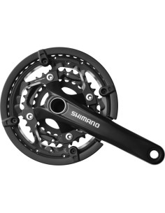 Kettenradgarnitur 3 x 10-fach Shimano Trekking FC-T551 mit 175mm Kurbel 44-32-24Z - mit BB52 - Schwarz