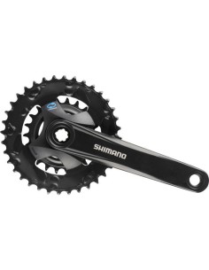 Kurbelgarnitur 2x 7/8 fach Shimano FC-M315-2 mit 175 mm Kurbelarm 36 x 22 Zähne - Schwarz
