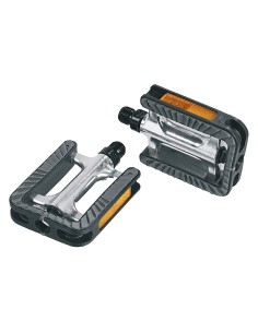Pedale Ergotec 191 Anti-Rutsch mit Stahlachse und Industrielagern - Schwarz/Silber