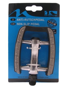 Pedale M-Wave Aluminium mit Anti-Rutsch und Kugellager - Silber