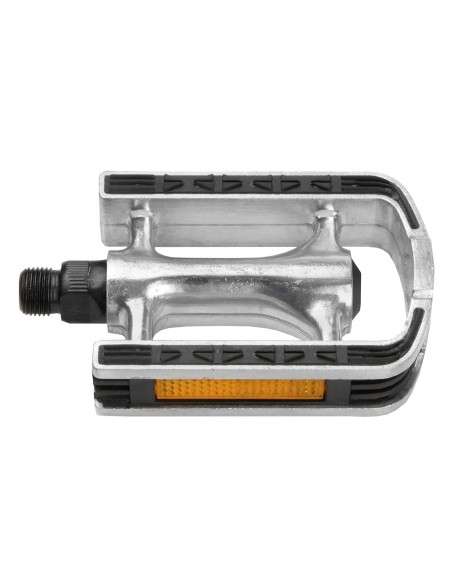 Pedale M-Wave Aluminium mit rutschfester Gummischicht - Silber