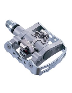Pedale  SPD Shimano M324 mit Schuhplatten SM-SH56 einseitige - Silber