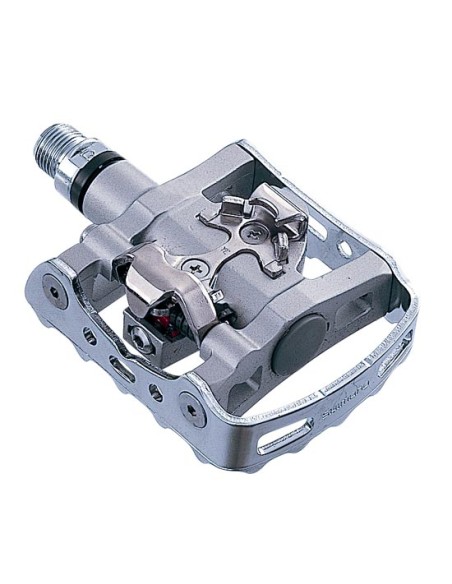 Pedale  SPD Shimano M324 mit Schuhplatten SM-SH56 einseitige - Silber