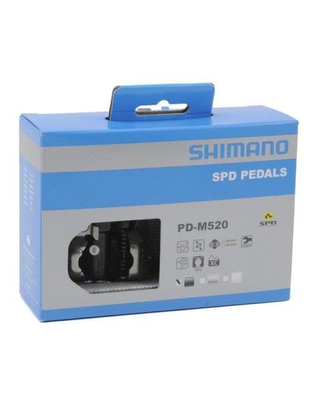 Pedale Shimano SPD M520 mit Schuhplatten SM-SH51 Schwarz