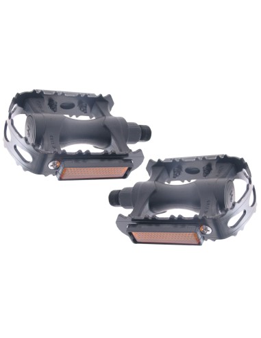 Pedale Edge MTB Kunststoff mit Aluminiumkäfig - schwarz