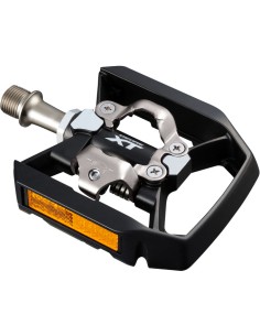 Pedale Shimano Deore XT T8000 mit Plattform und einseitiger SPD Bindung - Schwarz