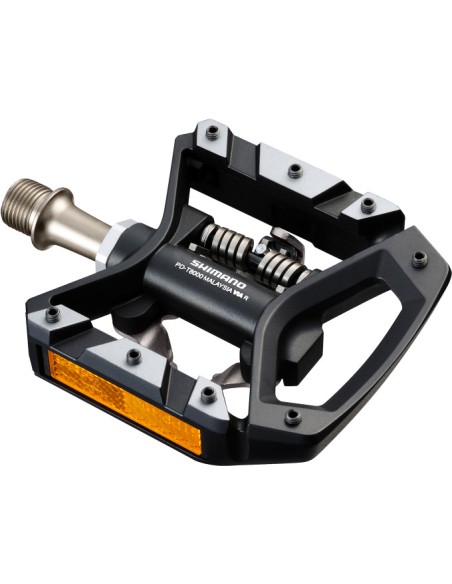 Pedale Shimano Deore XT T8000 mit Plattform und einseitiger SPD Bindung - Schwarz