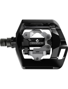 Pedale Shimano Click'R T421 Plattform + einseitige SPD mit SM-SH56 Platten - Schwarz