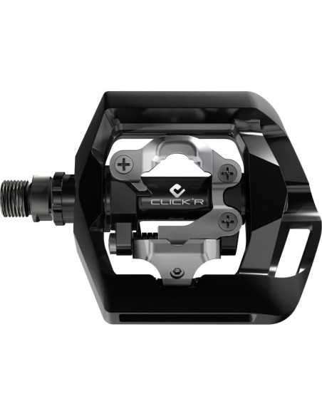Pedale Shimano Click'R T421 Plattform + einseitige SPD mit SM-SH56 Platten - Schwarz