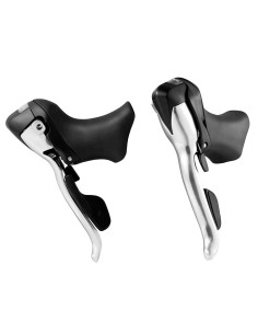 Schalt-/Bremshebel Set STI 2 x 8 fach Sunrace ST-R81 inklusive Schalt-Innenzügen - Schwarz/Silber