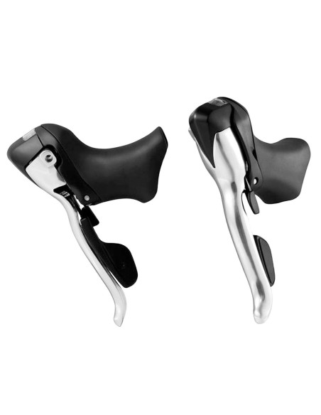 Schalt-/Bremshebel Set STI 2 x 8 fach Sunrace ST-R81 inklusive Schalt-Innenzügen - Schwarz/Silber