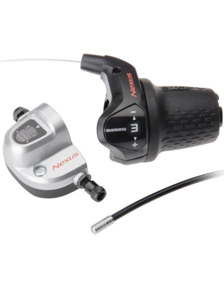 Drehgriffschalter 3 fach Shimano Nexus SL-3S42E mit Kabeln und Klickbox - Schwarz (Werkstattverpackung)