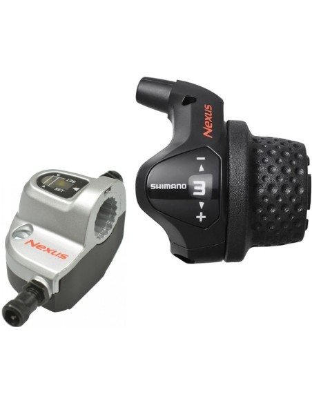 Drehgriffschalter 3 fach Shimano Nexus SL-3S41E mit Kabel und Klickbox - Schwarz (Werkstattverpackung)