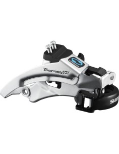 Umwerfer 7/8-fach Shimano Tourney FD-TX800 Top Swing - niedrige Klammer 42-48Z - Schwarz/Silber