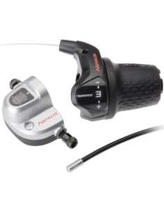 Drehgriffschalter 3 fach Shimano Nexus SL-3S42E mit Kabeln und Klickbox - Schwarz