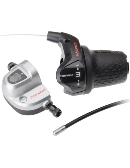 Drehgriffschalter 3 fach Shimano Nexus SL-3S42E mit Kabeln und Klickbox - Schwarz