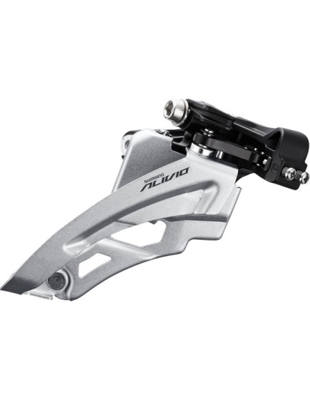 Umwerfer 3 x 9 fach Shimano Alivio FD-M3100 side swing/front pull - mittlere Klemme - 40z (66-69°) - Schwarz/Silber