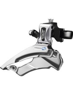 Umwerfer 3 x 7/8-fach Shimano Altus FD-M313 down swing/dual pull - hohe Klammer - 42-48Z (66-69°) - Schwarz/Silber