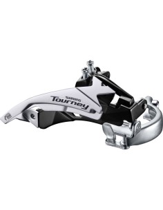 Umwerfer 3 x 6/7-fach Shimano Tourney FD-TY510 Top Swing / Dual Pull - niederige Klemme - 42Z  (66-69°) - Schwarz/Silber