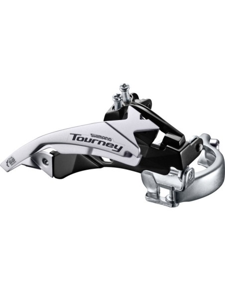 Umwerfer 3 x 6/7-fach Shimano Tourney FD-TY510 Top Swing / Dual Pull - niederige Klemme - 42Z  (66-69°) - Schwarz/Silber