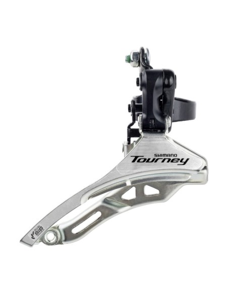 Umwerfer 3 x 6/7-fach Shimano Tourney FD-TY300 down swing - top pull - hohe Schelle ø28,6 mm - 42Z - (66-69°) - Schwarz/Silber
