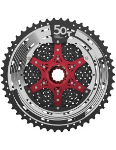 Kassette Sunrace 12 fach CSMZ90 11-50Z - Schwarz mit rote Spider