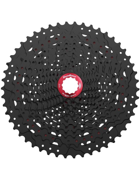 Kassette Sunrace 12 fach CSMZ90 11-50Z - Schwarz mit rote Spider