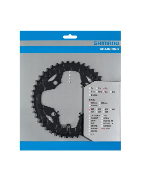 Kettenblatt 44z Shimano Alivio FC-T4060 9 fach - Schwarz