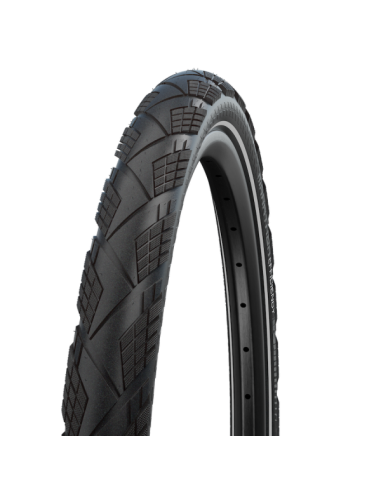 Faltreifen Schwalbe Marathon Efficiency Super Race / V-Guard 27,5 x 2,15" / 55-584 - Schwarz mit Reflexion