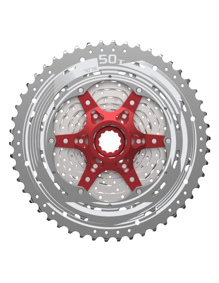 Kassette 11 fach Sunrace CSMX8 11-42Z - Silber/Rot