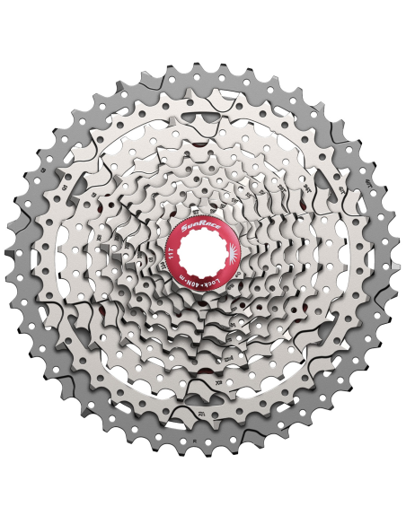 Kassette 10 fach Sunrace CS-MX3 11-46Z - Silber/Rot
