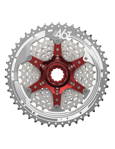 Kassette 10 fach Sunrace CS-MX3 11-46Z - Silber/Rot