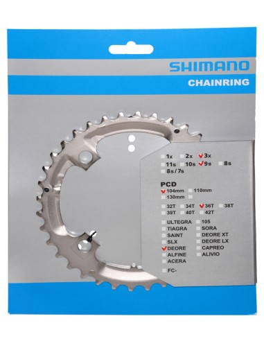 Kettenblatt 36z Shimano Deore FC-M532 - Silber