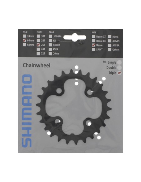 Kettenblatt 26z Shimano Deore FC-M590 - Schwarz