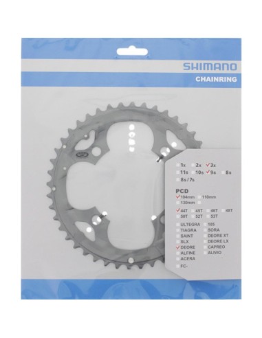 Kettenblatt 44z Shimano Deore FC-M590 für Kettenschutz - Silber