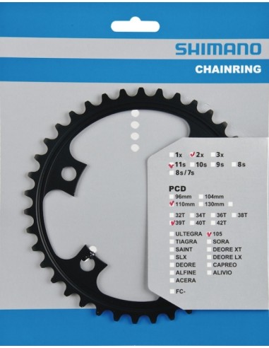 Kettenblatt 39z Shimano 105 FC-5800 MD - Schwarz (für 53-39z)