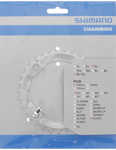 Kettenblatt 32z Shimano Alivio FC-M415 - Silber