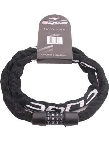 Kettenschloss mit Code Edge Web Racer 90cm - Schwarz