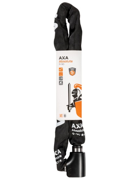 Kettenschloß Axa Absolute 9-90 mit Polyesterhülle - Schwarz