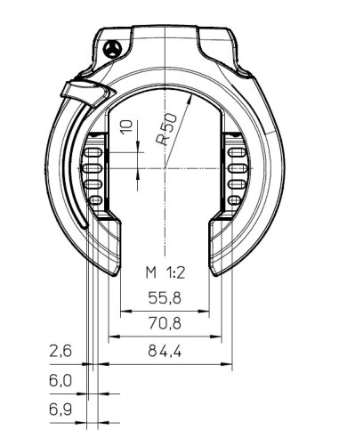 Ringschloß Trelock RS 453 Protect -O-Connect Balloon NAZ - Schwarz