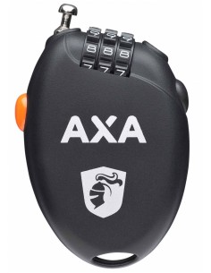 Aufroll-Kabelschloß - Stahldraht-Seil Axa Roll 75/1.6 mit Zahlencombination - Schwarz