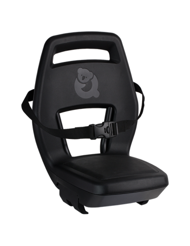Kindersitz für Hinten Qibbel 6+ Junior mit Fußstützen, Sicherheitsgurt und Schutzplatte - Schwarz/Schwarz