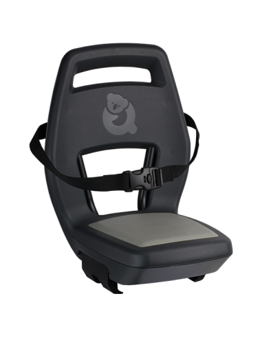 Kindersitz für Hinten Qibbel 6+ Junior mit Fußstützen, Sicherheitsgurt und Schutzplatte - Grau