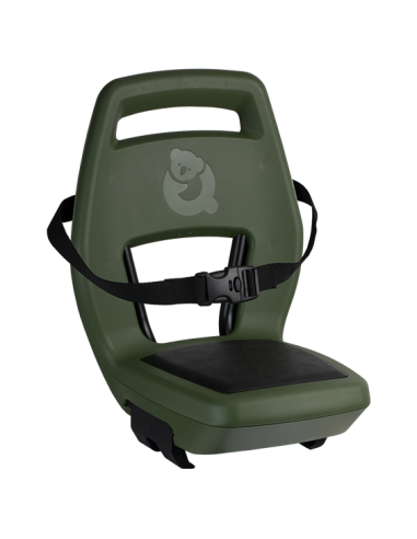 Kindersitz für Hinten Qibbel 6+ Junior mit Fußstützen, Sicherheitsgurt und Schutzplatte - Grün/Schwarz