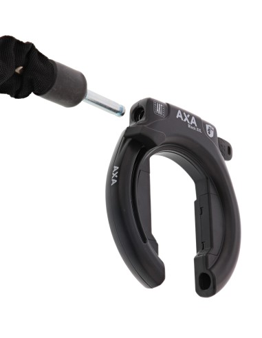 Ringschloss Axa Block XXL mit ULC100 Einsteckkette und Satteltasche - Schwarz