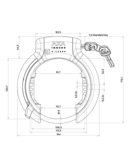 Ringschloß Axa Imenso X Large - Schwarz